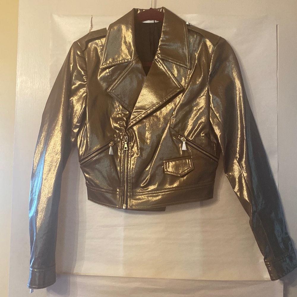 SASS & BIDE “In This Day” Gold Metallic Motto Jacket.